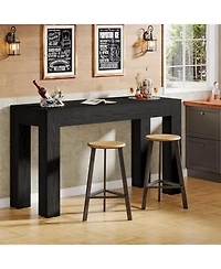 Tribesigns 63" Rectangular Dining Table, Rustic Wooden Kitchen Table with 4 Sturdy Legs