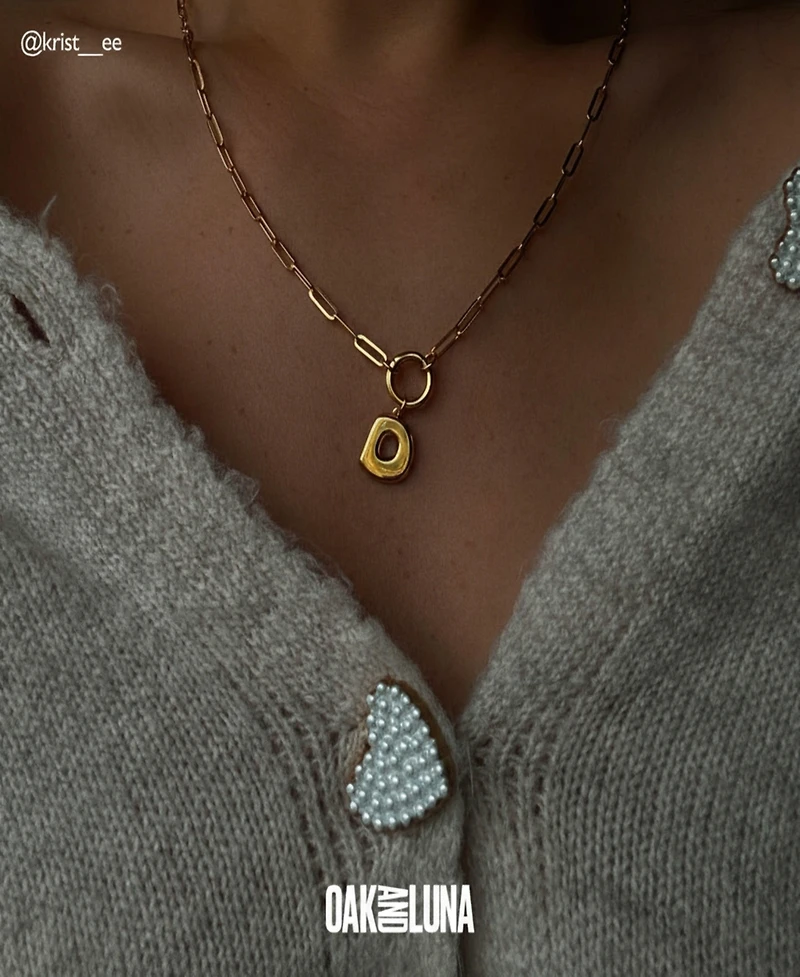 Oak & Luna Bubble Up Initial Necklace