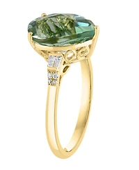 Lali Jewels Green Amethyst (3-1/2 ct. t.w.) & Diamond (1/10 ct. t.w.) Ring in 14k Yellow Gold