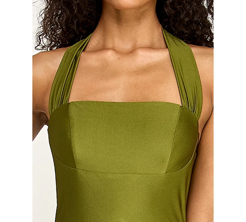 Seni & Cade Women's Halter Tie Back Long Dress