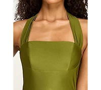 Seni & Cade Women's Halter Tie Back Long Dress