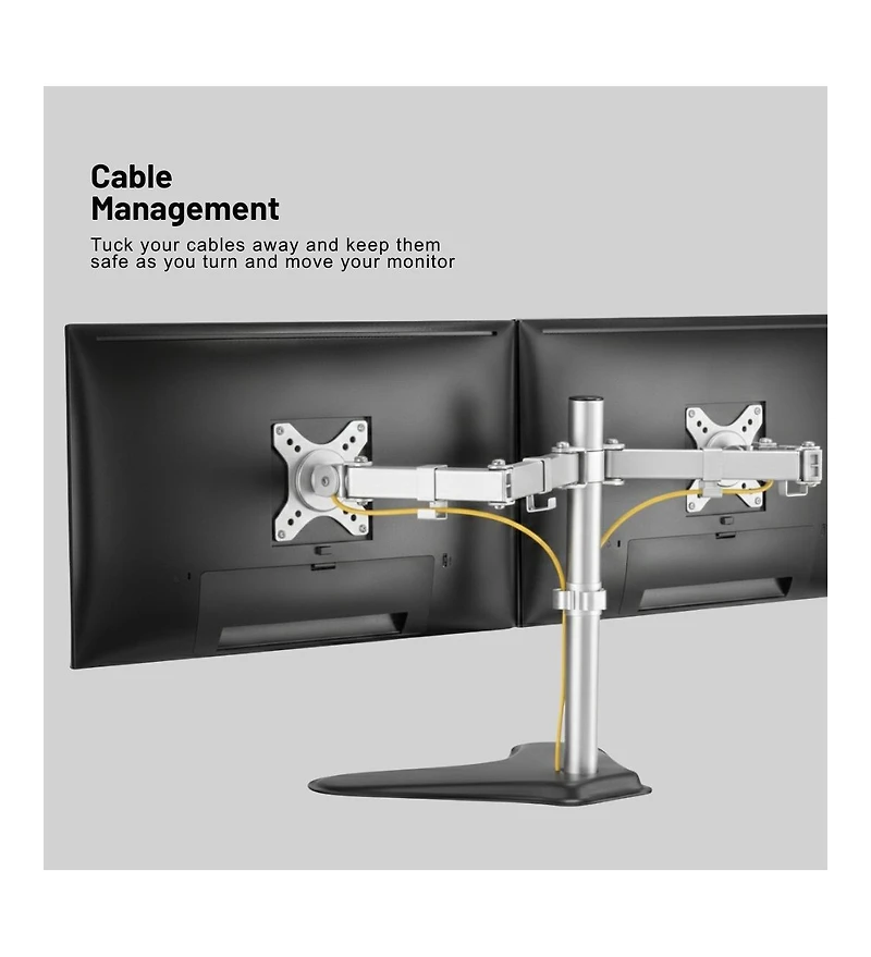 ProMounts Landscape to Portrait Double Monitor Arms for 13" to 32" Screens Holds up to 17.6 lbs