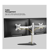ProMounts Landscape to Portrait Double Monitor Arms for 13" to 32" Screens Holds up to 17.6 lbs