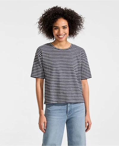 Lands' End Women's Short Sleeve Slub Jersey T-Shirt