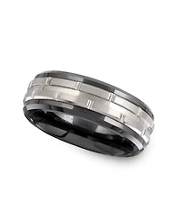 Men's Tungsten Ring, Black Ceramic Design Ring