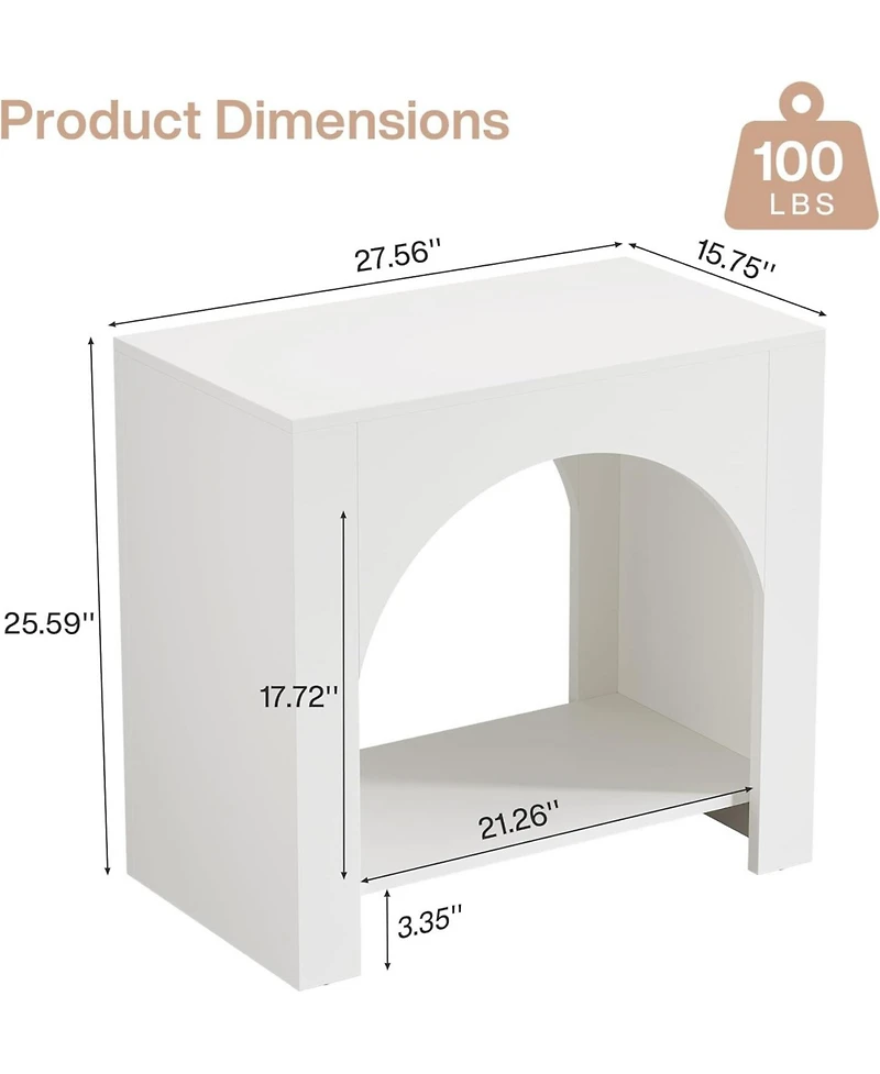 Tribesigns Side Table Set of 2, with Wooden Base, for living room bedroom