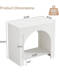 Tribesigns Side Table Set of 2, with Wooden Base, for living room bedroom