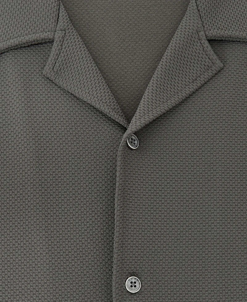 Reiss Men's Textured Cuban-Collar Shirt