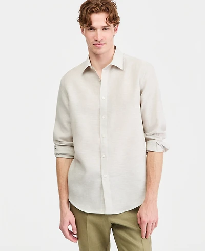 Club Room Men's Cross-Dye Linen Long-Sleeve Shirt, Macy's Exclusive