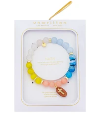 Unwritten Quartz and Cubic Zirconia Cross Charm Stretch Bracelet