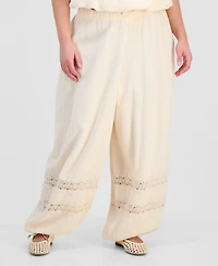 And Now This Trendy Plus Cotton Gauze Balloon Pants, Macy's Exclusive