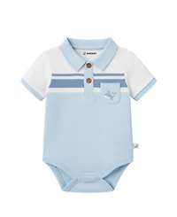 Sperry Baby Boys' Short-Sleeve Bodysuits with Crochet Whale Rattle, 2-Pack