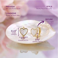 GiGiGirl Adorable Kids 14k Gold Plated Mother of Pearl Heart Earrings