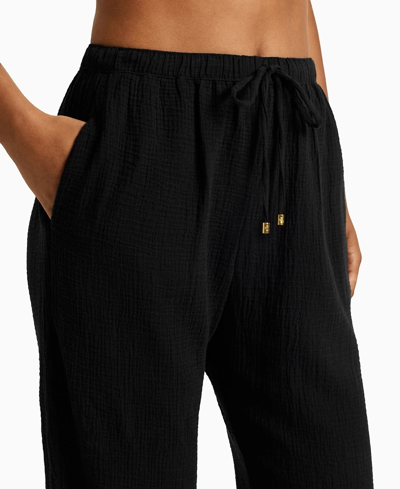 Lauren Ralph Women's Cotton Pull-On Cover-Up Pants
