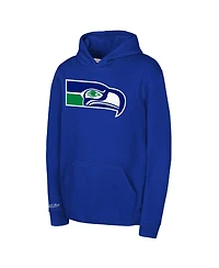 Mitchell & Ness Big Boys and Girls Royal Seattle Seahawks Retro Logo Hoodie