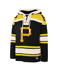 '47 Brand Men's Black Pittsburgh Pirates Superior Lacer Pullover Hoodie