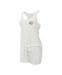 Concepts Sport Women's Cream Cincinnati Reds Gardner Hacci Knit Romper