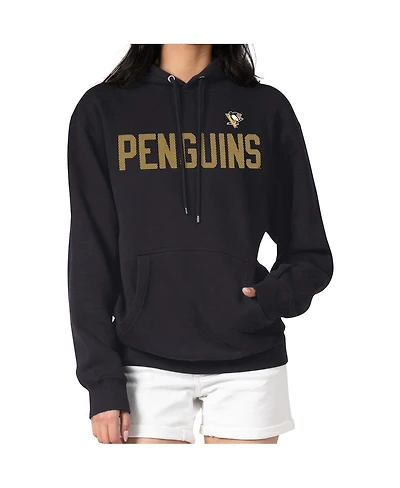 G-iii 4Her by Carl Banks Women's Black Pittsburgh Penguins Dot Print Pullover Hoodie