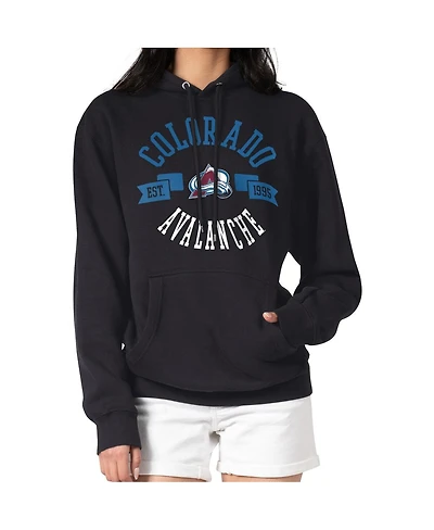 G-iii 4Her by Carl Banks Women's Black Colorado Avalanche City Graphic Fleece Pullover Hoodie