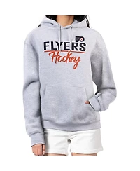 G-iii 4Her by Carl Banks Women's Heather Gray Philadelphia Flyers Team Sport Tri-Blend Fleece Hoodie