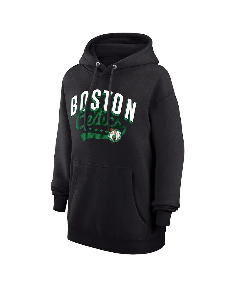 G-iii 4Her by Carl Banks Women's Black Boston Celtics Filigree Logo Pullover Hoodie