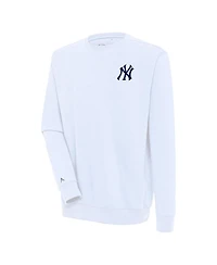 Antigua Men's White New York Yankees Victory Pullover Sweatshirt