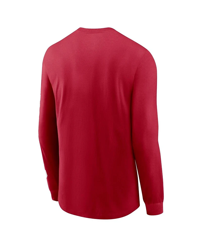 Jordan Men's Crimson Oklahoma Sooners Basketball Icon Two-Hit Long Sleeve T-Shirt