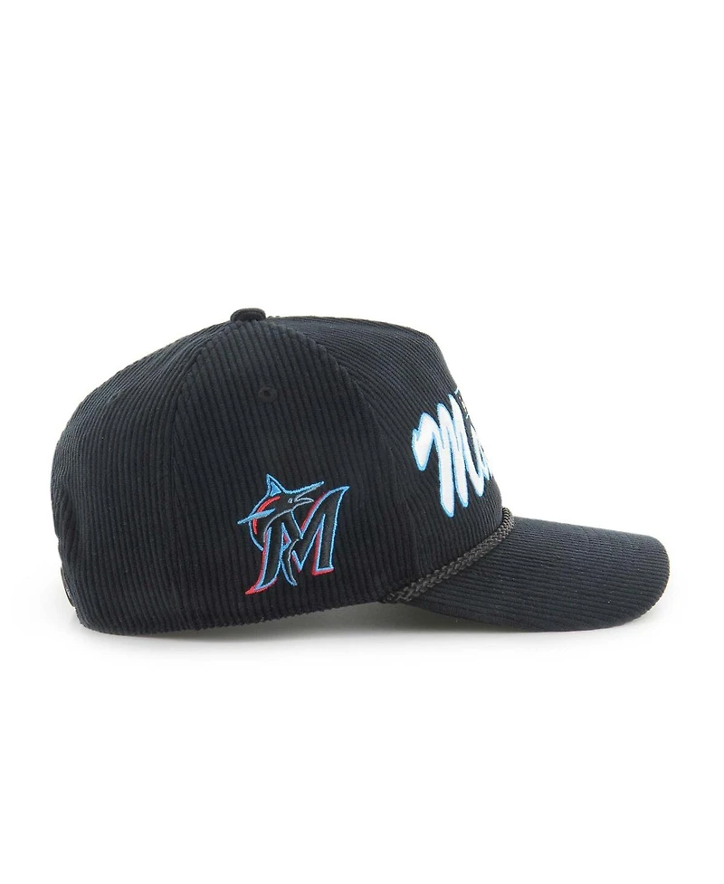 '47 Brand Men's Black Miami Marlins Corduroy Hitch Adjustable Hat