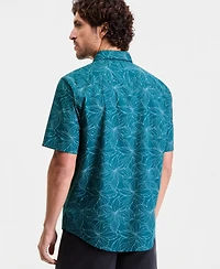 Alfani Men's Short-Sleeve Outline Floral Shirt, Macy's Exclusive - Print