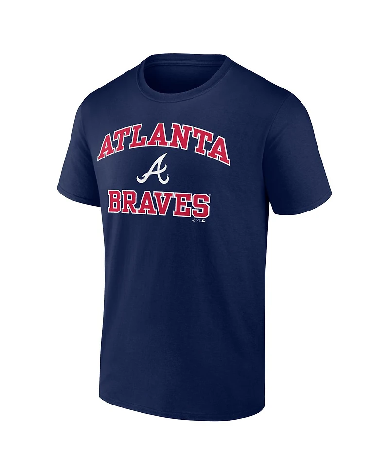 Logo Athletic Men's Navy Atlanta Braves Heart and Soul T-Shirt