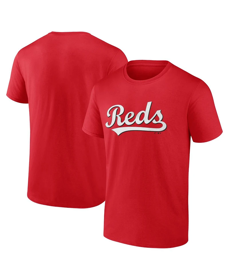 Logo Athletic Men's Red Cincinnati Reds Wordmark T-Shirt