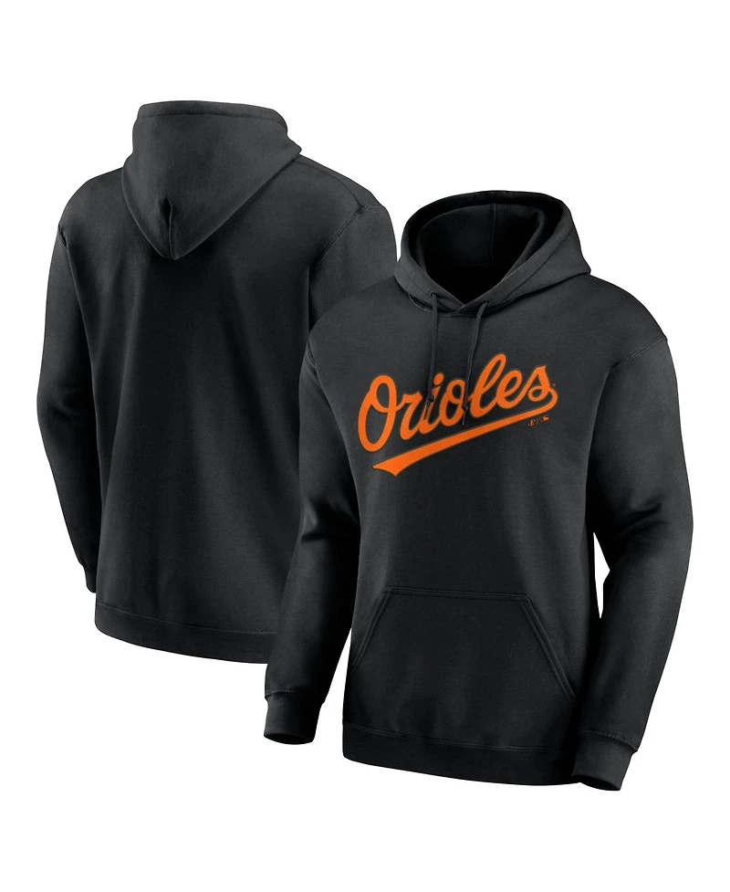 Logo Athletic Men's Black Baltimore Orioles Wordmark Hoodie