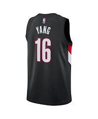 Nike Men's and Women's Yang Hansen Black Portland Trail Blazers Swingman Icon Edition Jersey