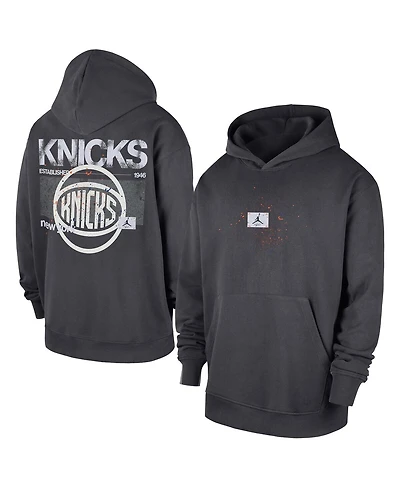 Jordan Men's Anthracite New York Knicks Statement Jumpman Flight Premiere Hoodie