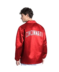 Starter Men's Red Cincinnati Reds Cooperstown Collection Point Man Full-Snap Coaches Jacket
