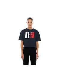 New Era Women's Navy Boston Red Sox Boxy Foil Logo T-Shirt