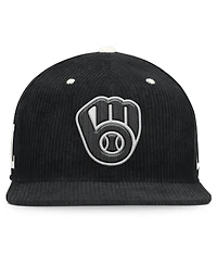 Nike Men's Black Milwaukee Brewers Pro Corduroy Structured Snapback Hat