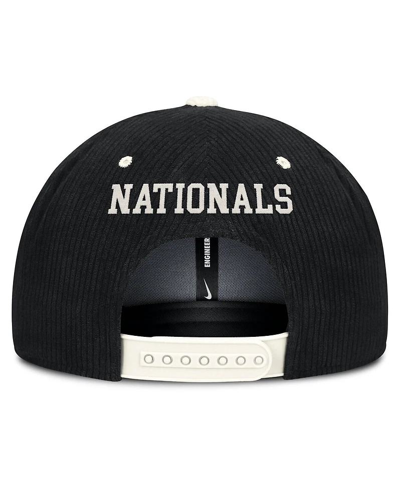 Nike Men's Black Washington Nationals Pro Corduroy Structured Snapback Hat