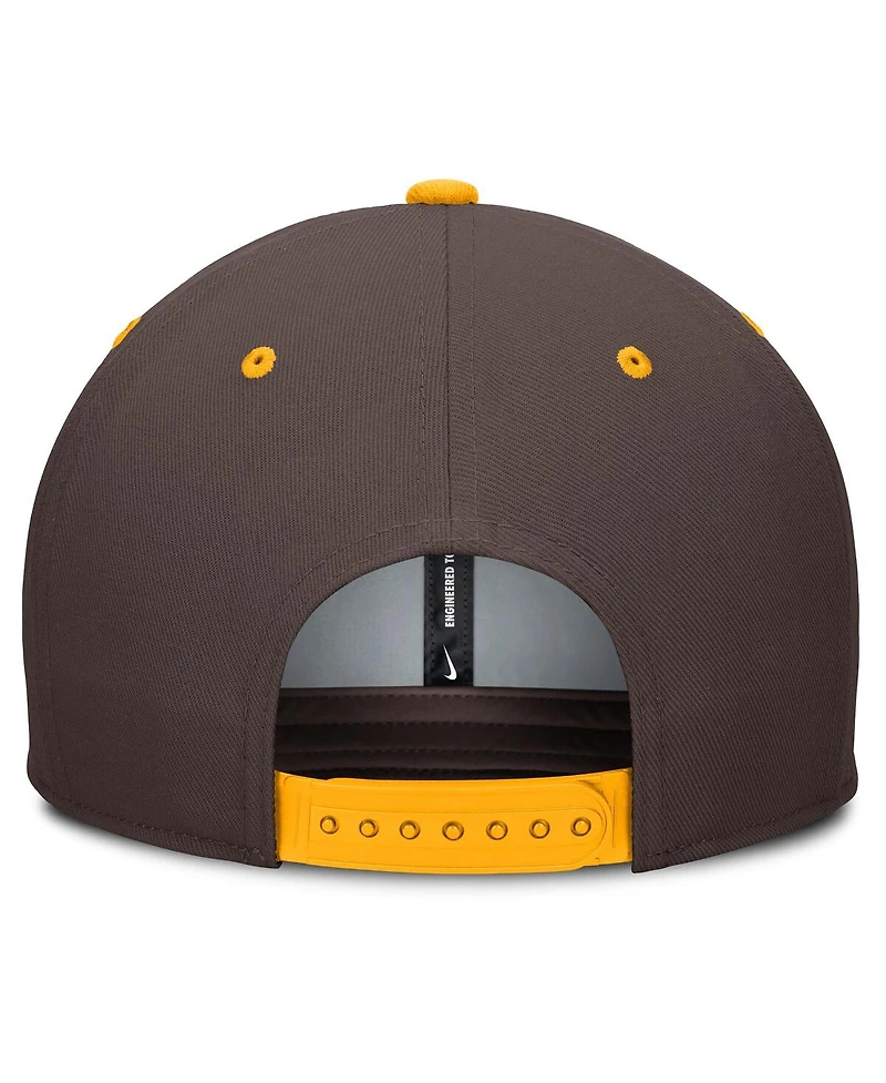 Nike Men's Brown/Gold San Diego Padres Cooperstown Collection Pro Dri-fit Snapback Hat