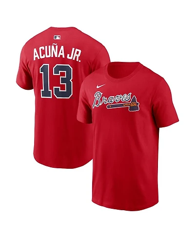 Nike Men's Ronald Acuna Jr. Red Atlanta Braves Home Name Number T-Shirt