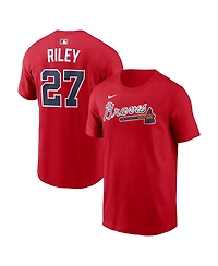 Nike Men's Austin Riley Red Atlanta Braves Home Name Number T-Shirt