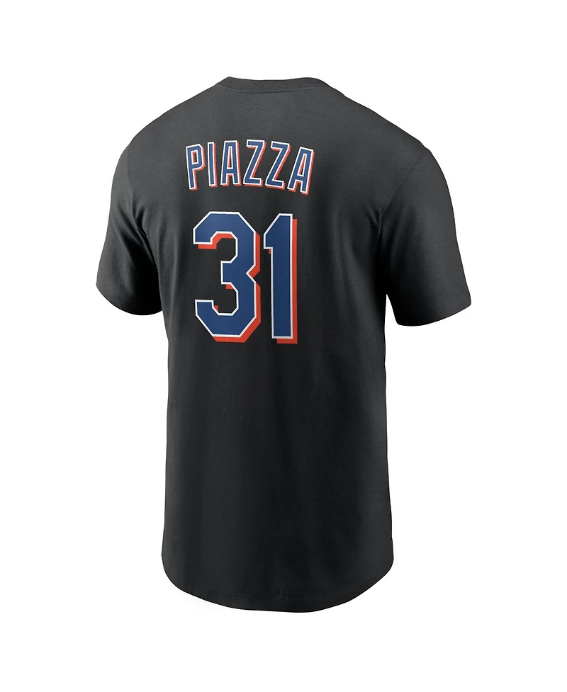 Nike Men's Mike Piazza Black New York Mets Cooperstown Collection Name Number T-Shirt