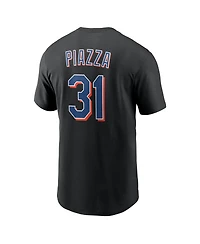 Nike Men's Mike Piazza Black New York Mets Cooperstown Collection Name Number T-Shirt