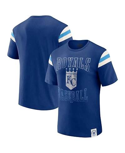 Darius Rucker Collection By Fanatics Men's Royal Kansas City Royals Distressed Sleeve Stripe T-Shirt