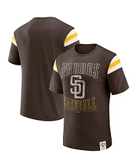 Darius Rucker Collection By Fanatics Men's Brown San Diego Padres Distressed Sleeve Stripe T-Shirt