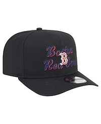 New Era Men's Black Boston Red Sox Chainstitch 9FIFTY A-Frame Snapback Hat