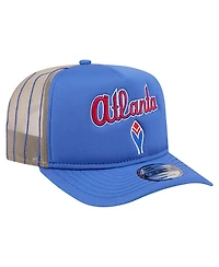New Era Men's Royal Atlanta Braves Vintage Arched Foam Front 9FIFTY A-Frame Adjustable Trucker Hat