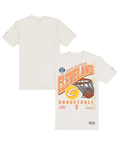 New Era Men's Cream Cleveland Cavaliers Oversized City Edition Remix Vintage T-Shirt