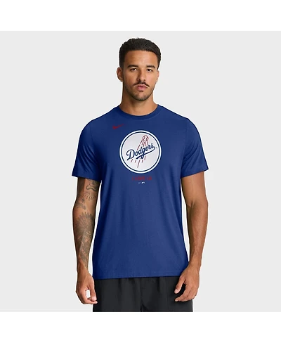 Nike Men's Royal Los Angeles Dodgers Tri-Blend Logo T-Shirt