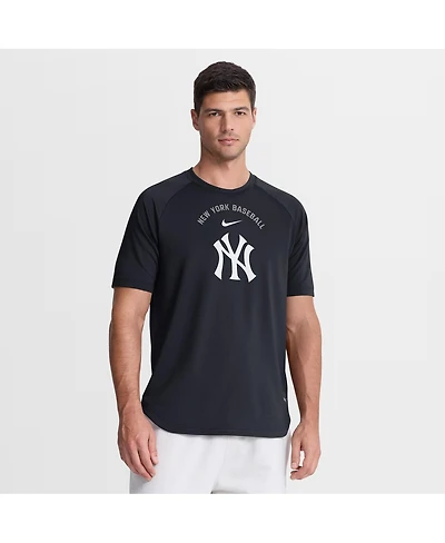 Nike Men's Navy New York Yankees Authentic Collection Batting Practice Pre-Game Raglan Dri-fit T -Shirt